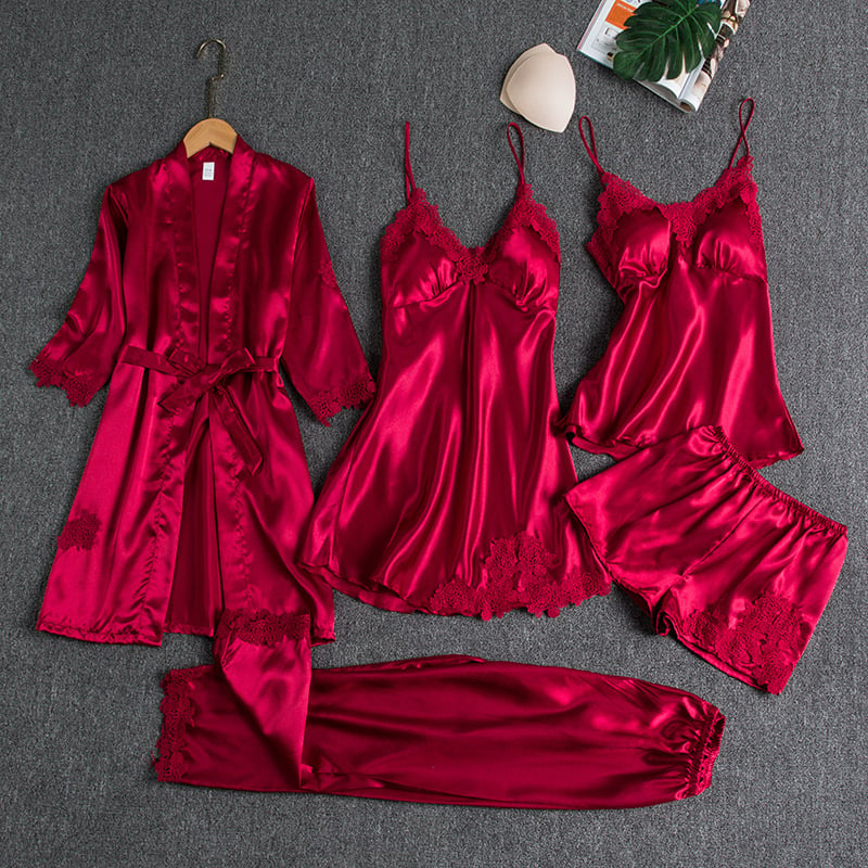 Elegantes Satin Nachthemd Set Damen - BerlinGlamour