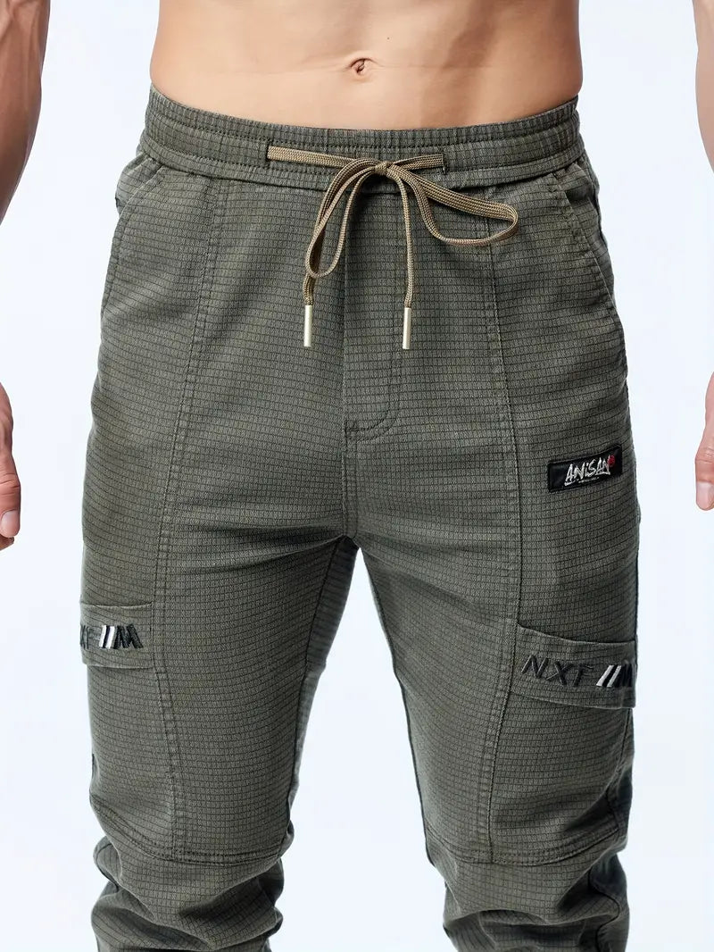 Herren Jogger Stretch Elastic mit Kordelzug Bequem