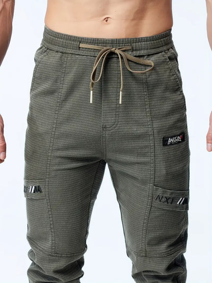 Herren Jogger Stretch Elastic mit Kordelzug Bequem