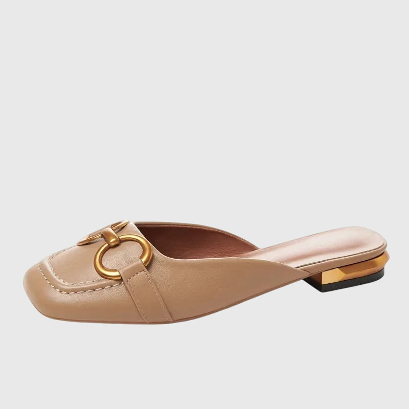Damen Sandalen Slip-On Schnalle Schwarz