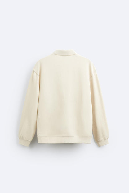 Beiger Pullover Polokragen Eleganter Lässig Stil