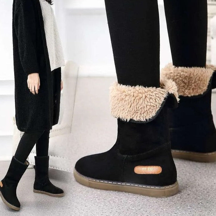 Wasserdichte Stiefel Damen Pelzfell Schnee Stiefel Warm - BerlinGlamour