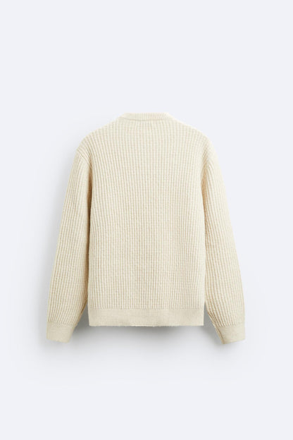 Klassischer Pullover Grobstrick Bequem Warm