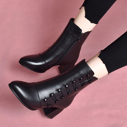 Damen Stiefel AbsatzSchuhe Elegante Schwarz