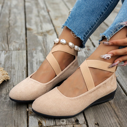 Damen Ballerinas Atmungsaktiv Samt Bequem
