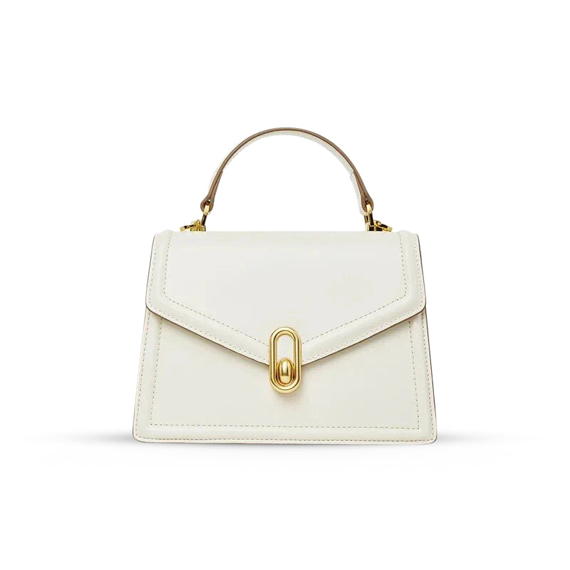 Elegante Damenhandtasche mit Top-Handle und Gold-Verschluss