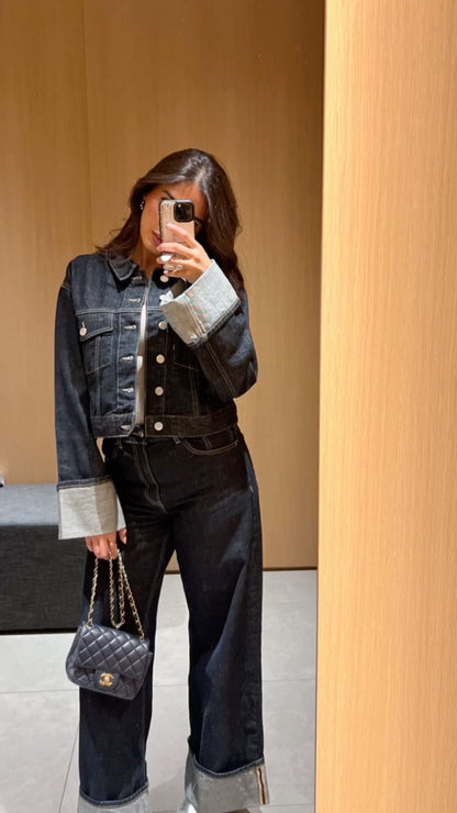Damen Frühjahrssatz mit Cropped-Jacke und Hose