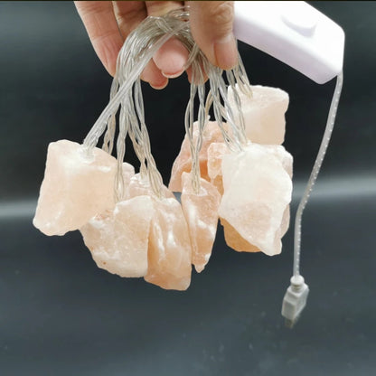 Himalaya Salz Lichterkette Warm Bernsteinlicht Dekoration