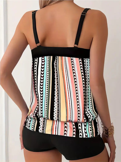 Badeanzug Tankini Gestreift Damen
