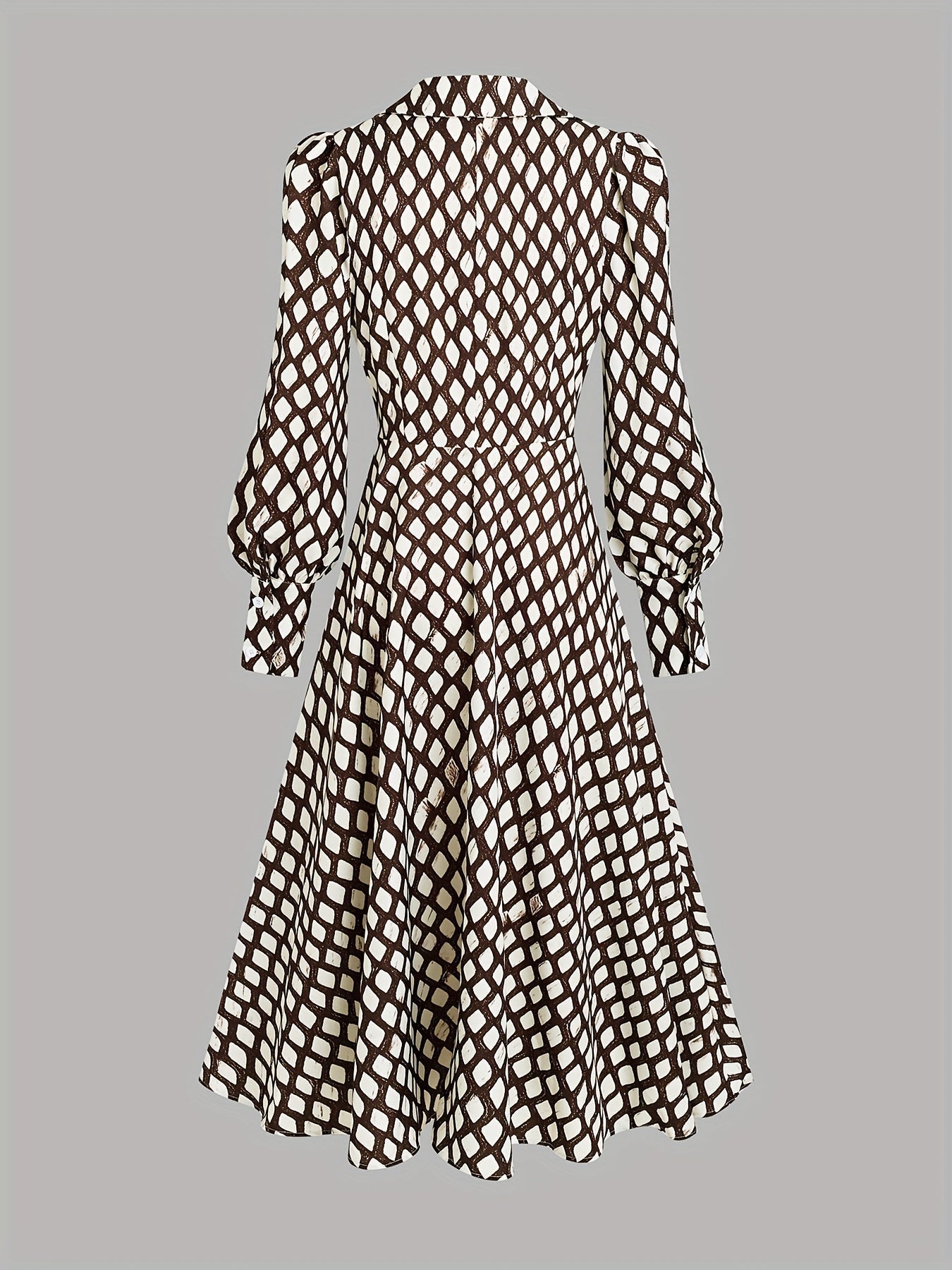 Elegante Robe mit Rautenmuster Tailliert Damen