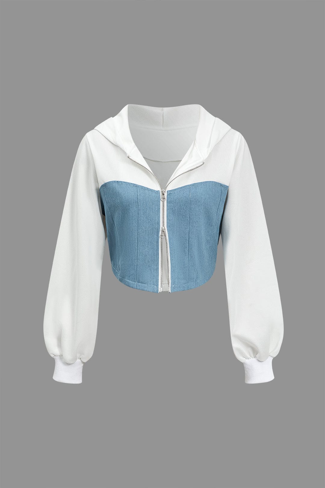 Sportliches Zweiteiler-Set Denim Look Frauen