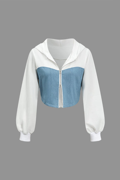 Sportliches Zweiteiler-Set Denim Look Frauen