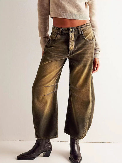 Damen Jeans Weitbein Bedruckt Trendy