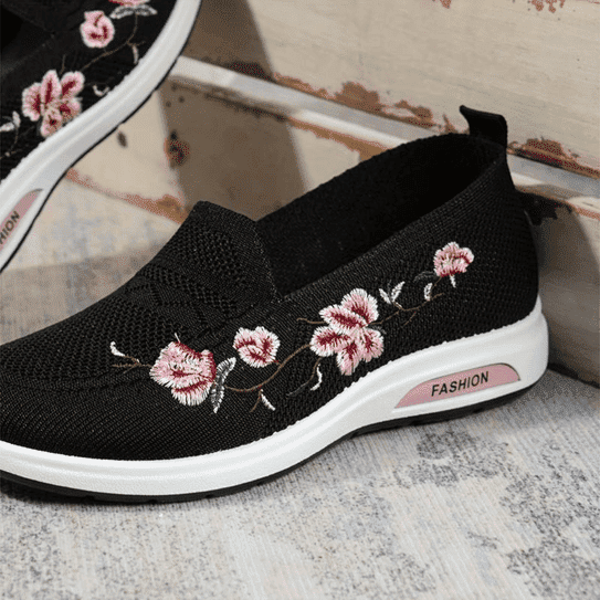 Damen Orthopädie Schuhe Bequem Blumenmuster