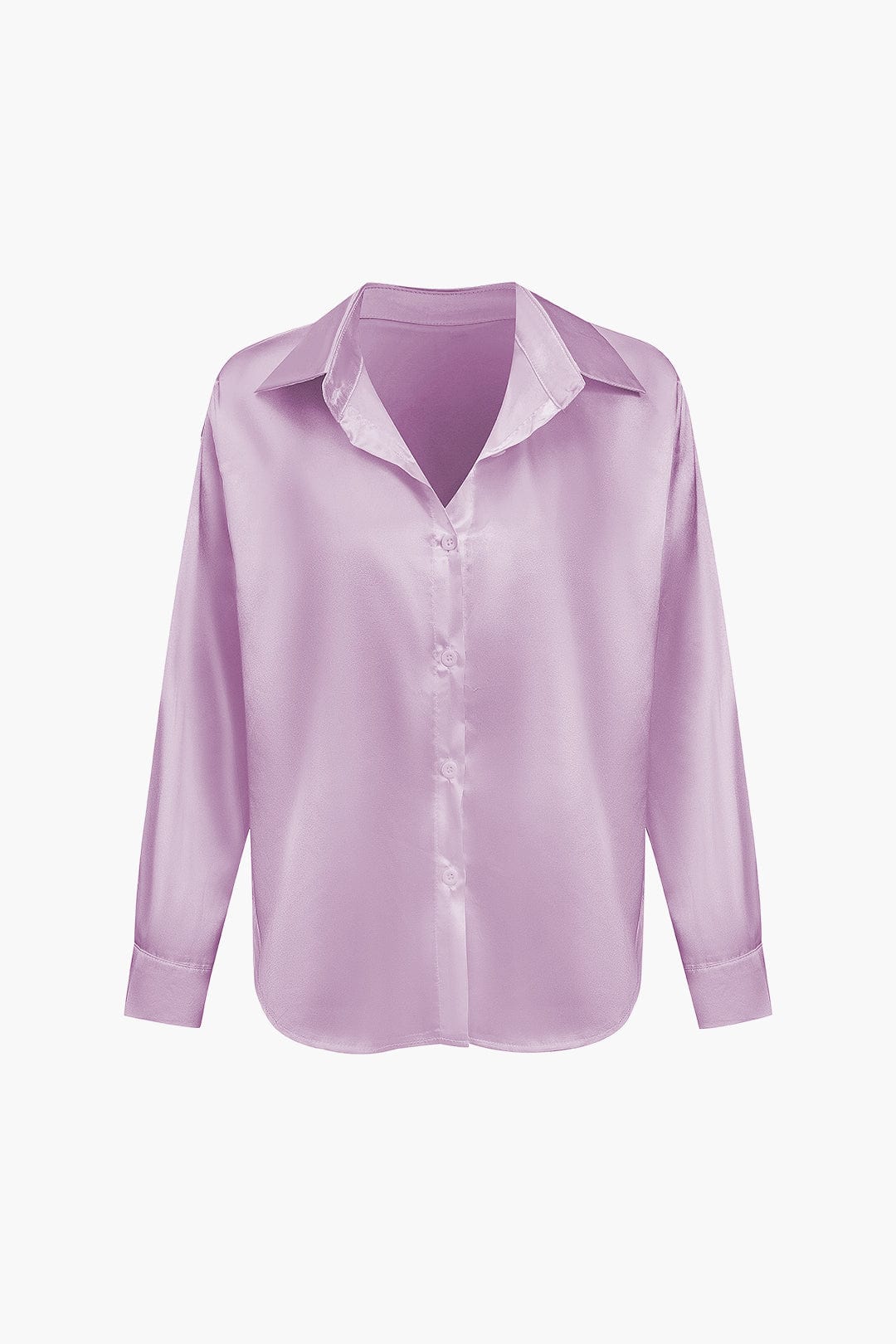 Elegante Bluse Langarm Seiden-Satin Damenbluse