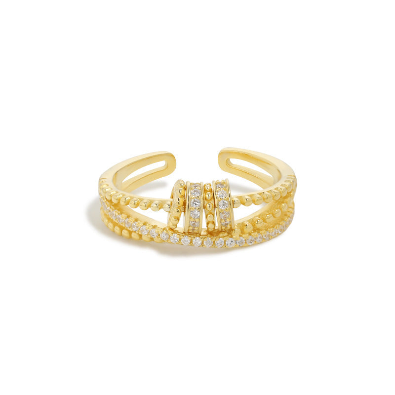 Zirkonium Ring Modern Edelstahl Zappelring - BerlinGlamour