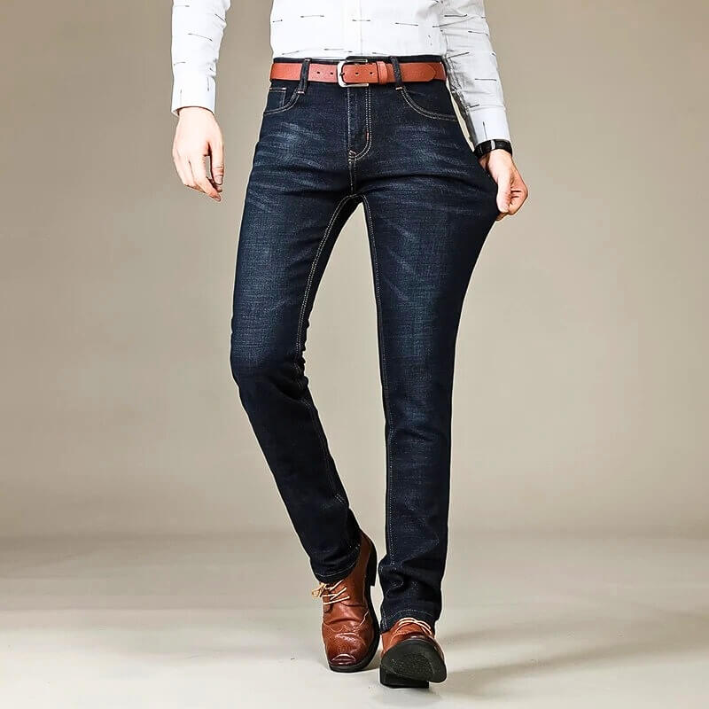Herren Jeanshose Slim Fit Modern Schwarze Hose