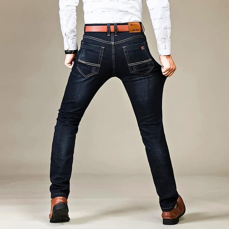 Herren Jeanshose Slim Fit Modern Schwarze Hose