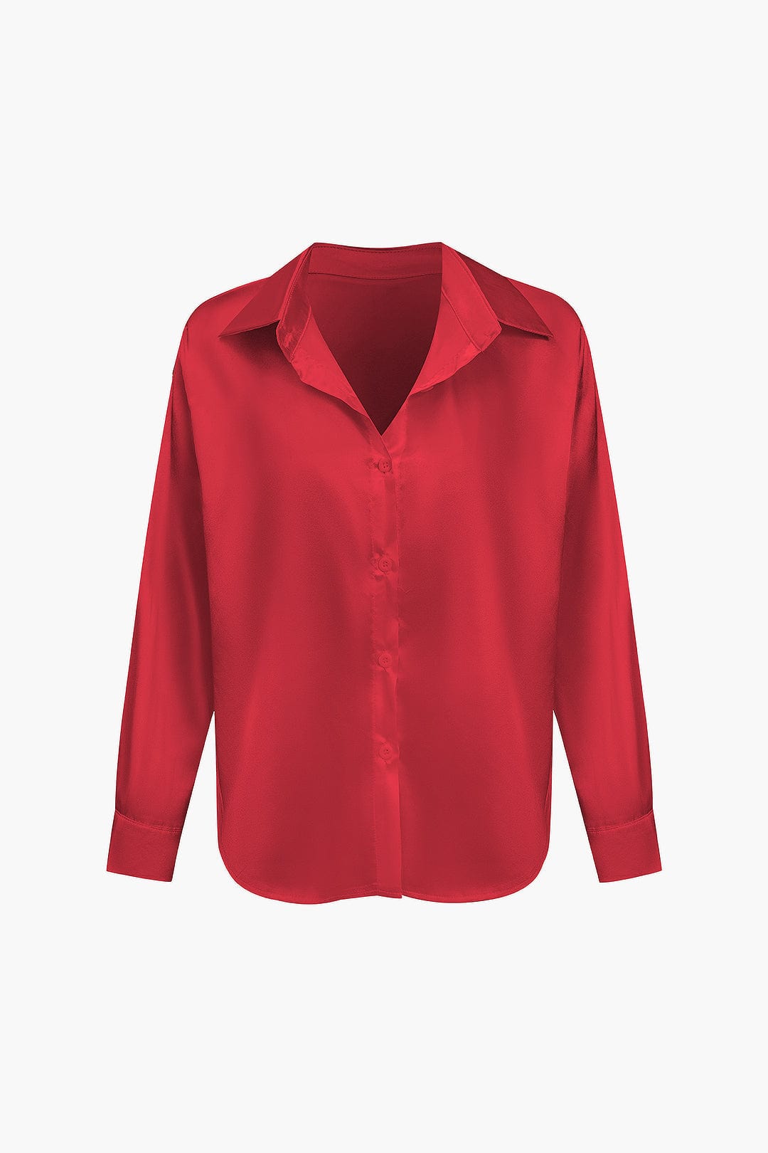 Elegante Bluse Langarm Seiden-Satin Damenbluse