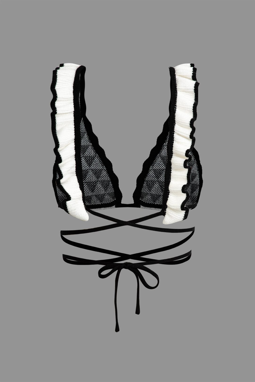 Strand-Bikini Set Häkel Top mit Rüschenrock