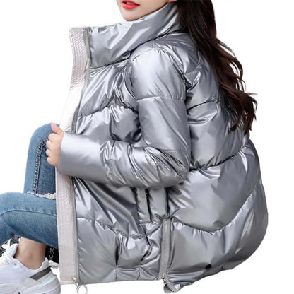 Winter Pufferjacke Damen Gequiltet Warm Leicht