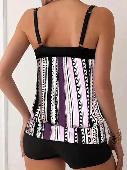 Badeanzug Tankini Gestreift Damen
