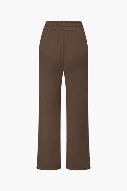 Elegantes Damen Zweiteiler Set Asymmetrisch mit Weiten Hosen