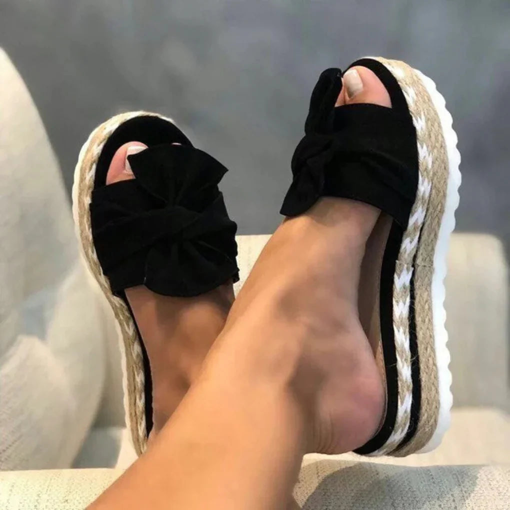 Damen Sandalen Schleifen Slip-On Sommer
