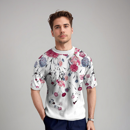 Herren Kurzarmshirt Floral Sommer - BerlinGlamour