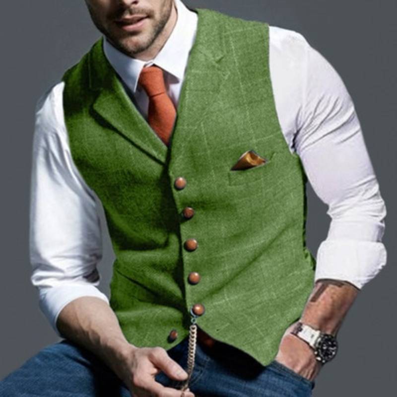 Herren Weste Kariert Elegant Business - BerlinGlamour