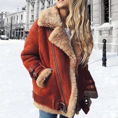Lederjacke Wildlederoptik Bikerstyle - BerlinGlamour