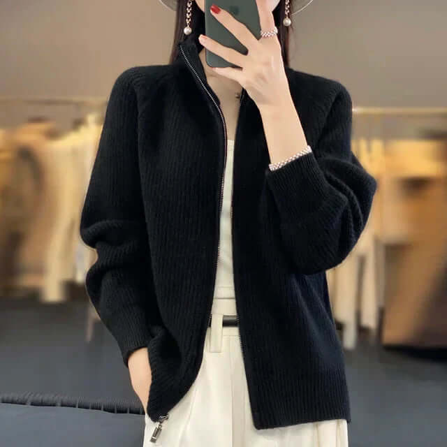 Damen Strickjacke Langarm Klassisch Elegante