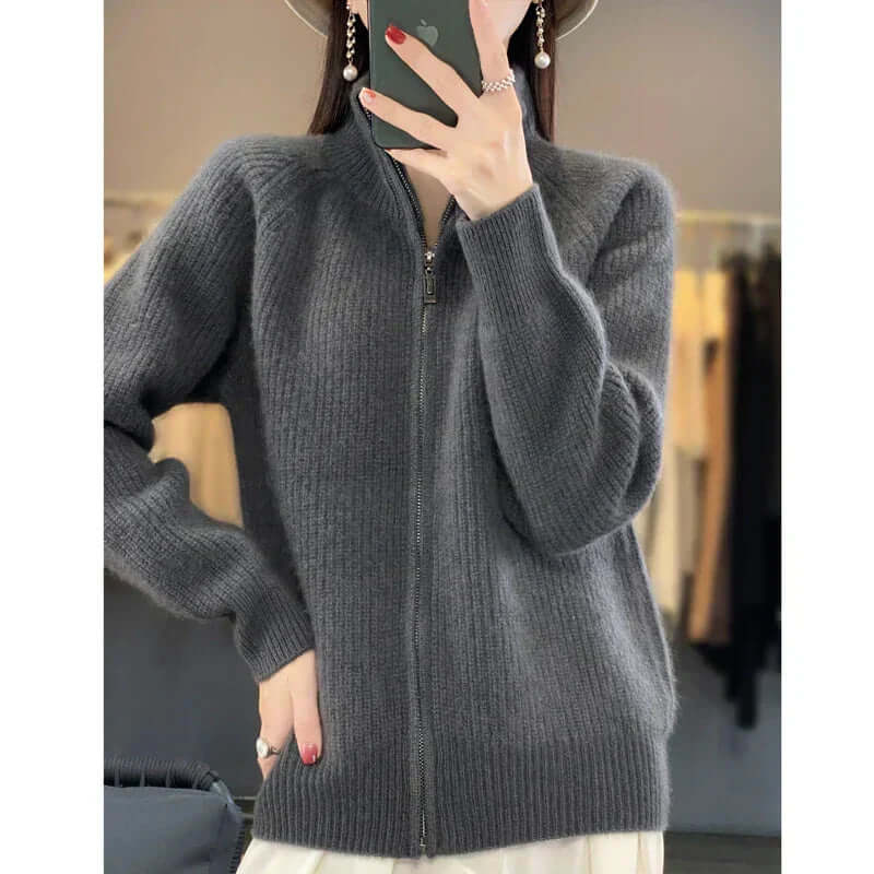 Damen Strickjacke Langarm Klassisch Elegante