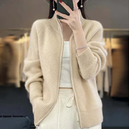 Damen Strickjacke Langarm Klassisch Elegante