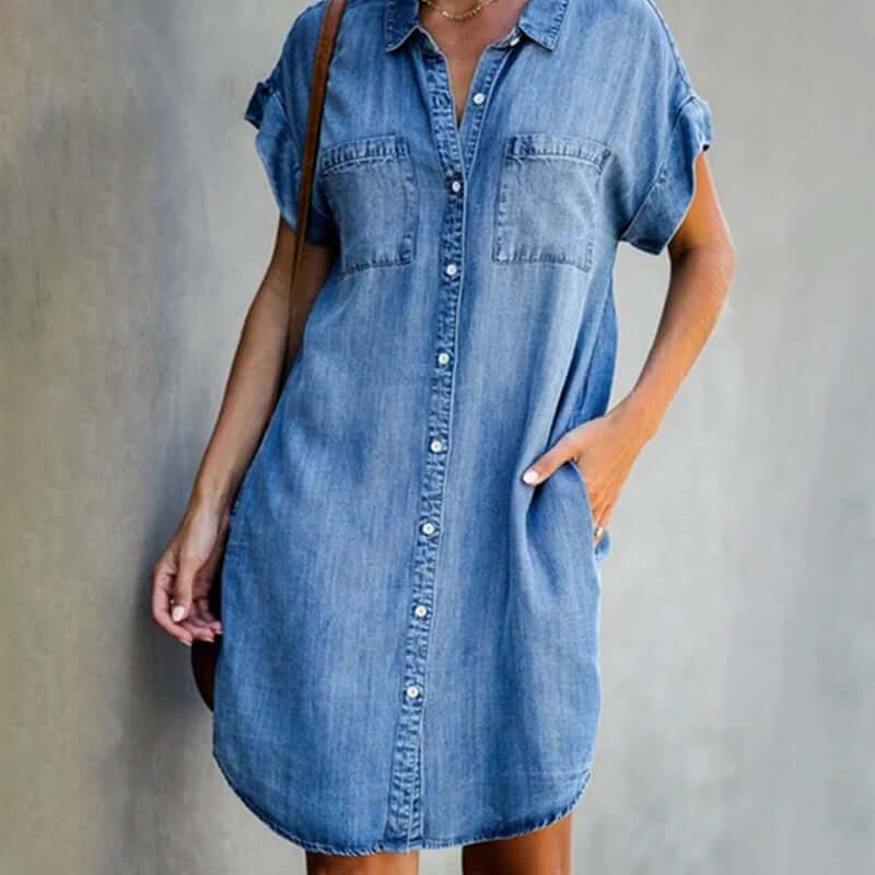 Berlin Style Denim Kleid Damen Kurz - BerlinGlamour