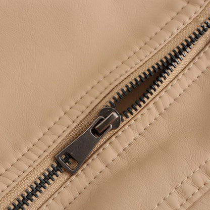 Lederjacke Damen Elegant Zeitlos Schwarz