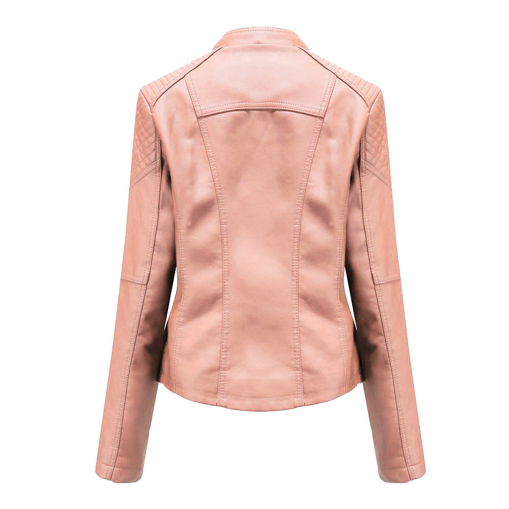 Lederjacke Damen Elegant Zeitlos Schwarz