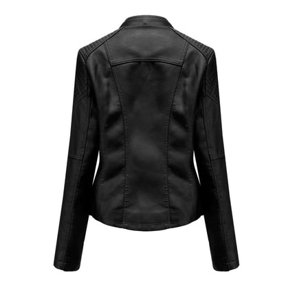 Lederjacke Damen Elegant Zeitlos Schwarz