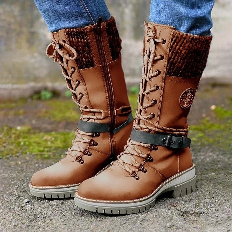 Damen Lederstiefel Winter Bequem & Stylisch