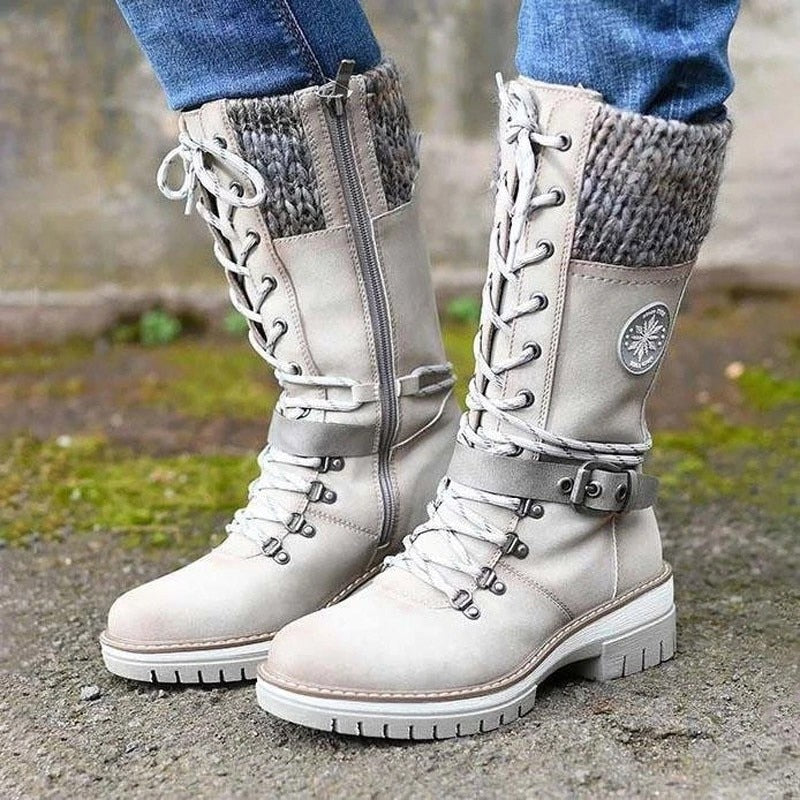 Damen Lederstiefel Winter Bequem & Stylisch