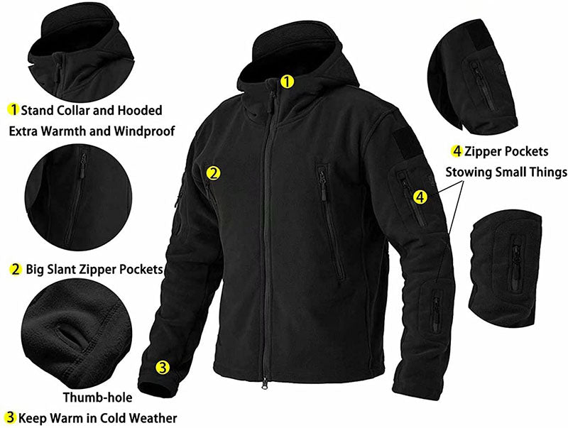 Herren Fleecejacke Winddicht Wasserdicht Outdoor