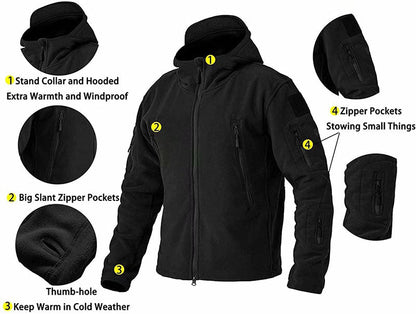 Herren Fleecejacke Winddicht Wasserdicht Outdoor