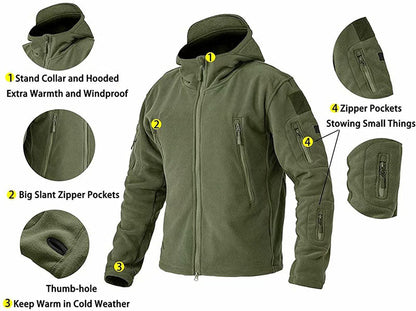 Herren Fleecejacke Winddicht Wasserdicht Outdoor