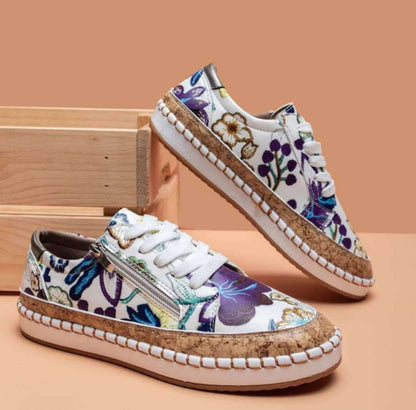 Damen Schuhe Blumenmuster Gummisohle