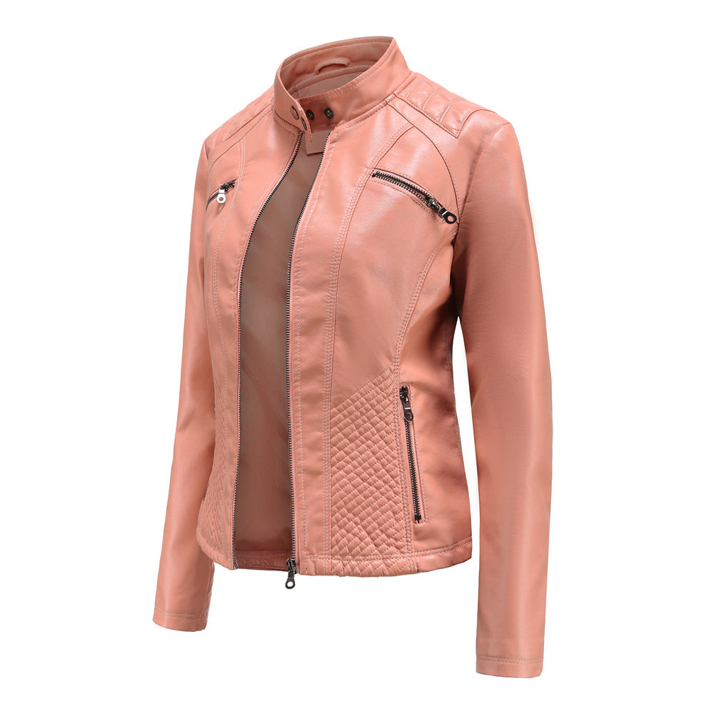 Damen Lederjacke Übergangsjacke Bequem Leder