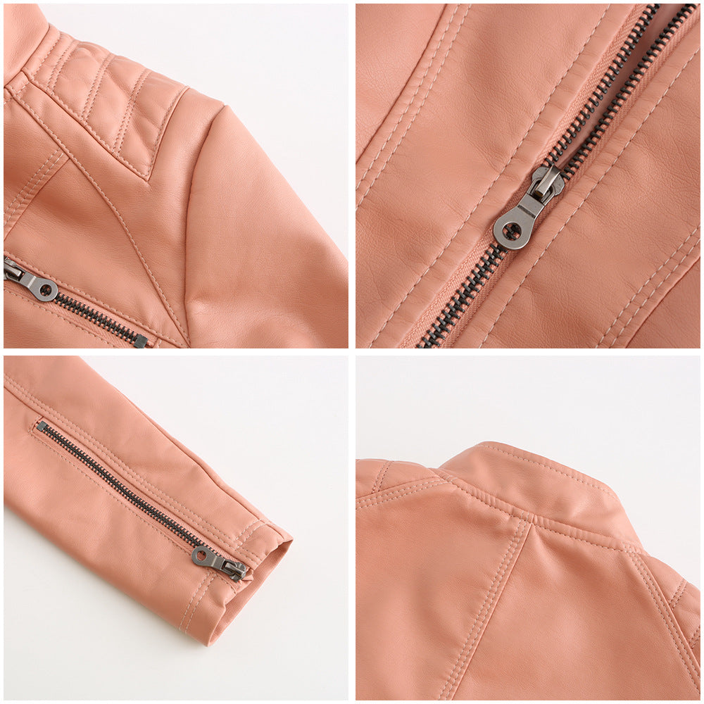 Damen Lederjacke Übergangsjacke Bequem Leder