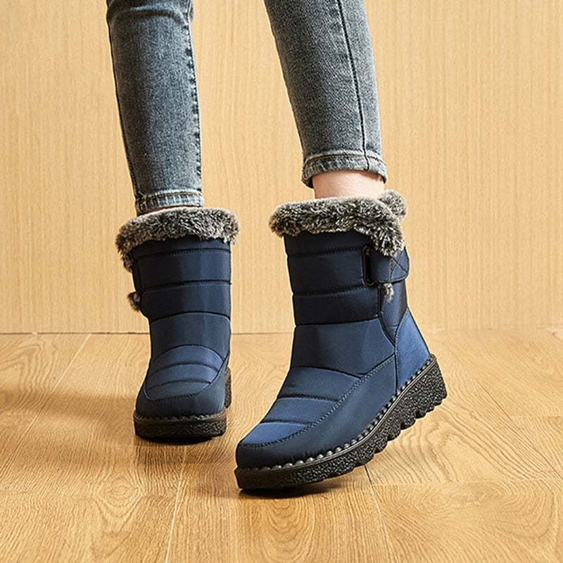 Damen Winterschuhe Warm Bequem Wasserdicht