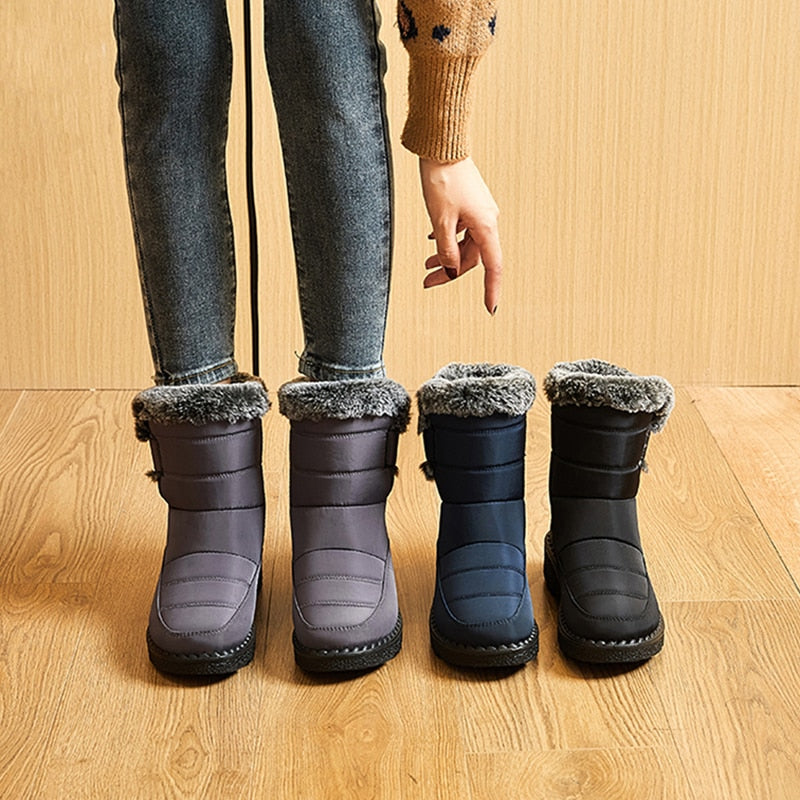 Damen Winterschuhe Warm Bequem Wasserdicht