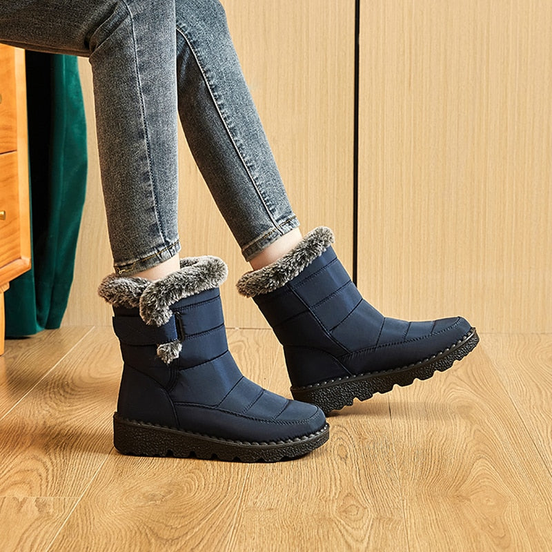 Damen Winterschuhe Warm Bequem Wasserdicht