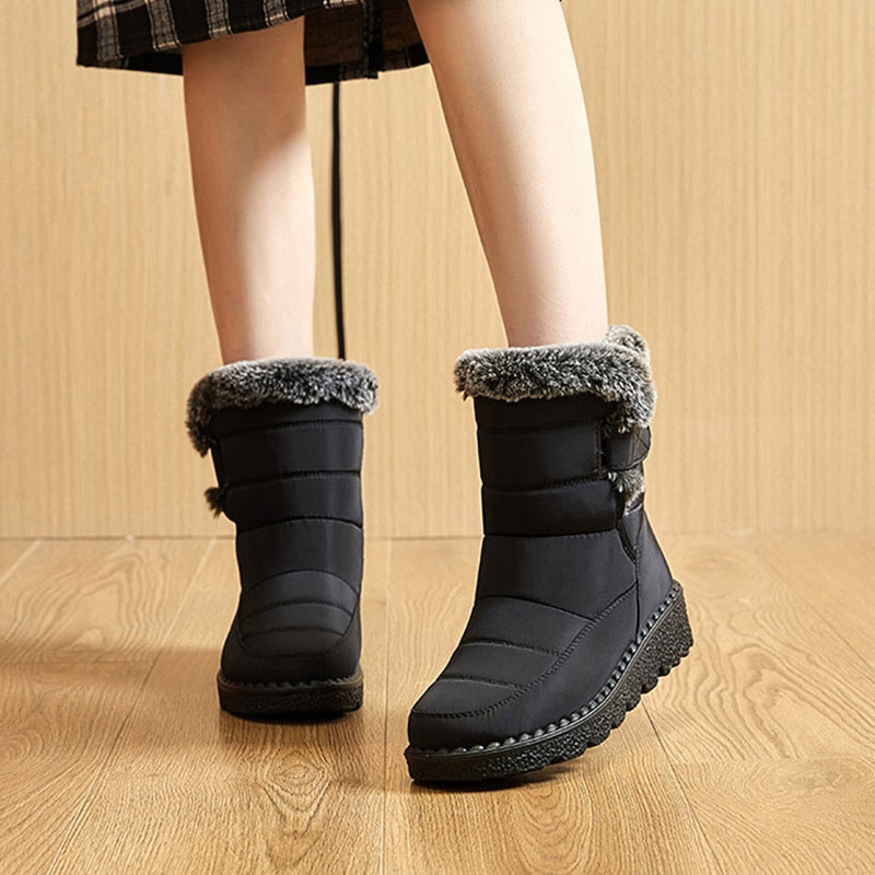 Damen Winterschuhe Warm Bequem Wasserdicht